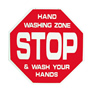 SIGN- HAND WASHING ZONE STOP [W CHAINS]